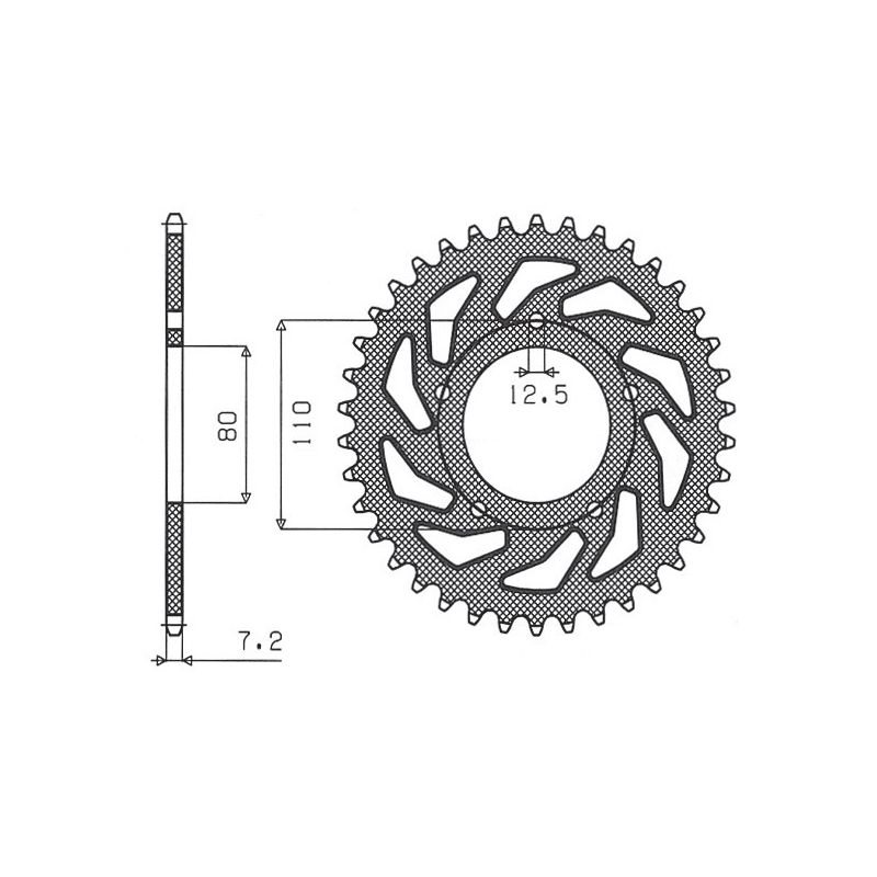 SUNSTAR ZĘBATKA TYLNA 4350 42 HONDA CRF 1000 D/L 16, TRIUMPH (JTR1332
