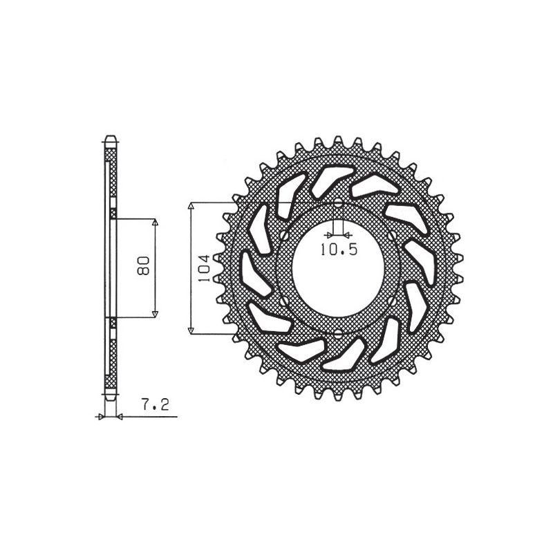 SUNSTAR ZĘBATKA TYLNA 4359 43 KAWASAKI ZX750R, NINJA, KLZ VERSYS (12-