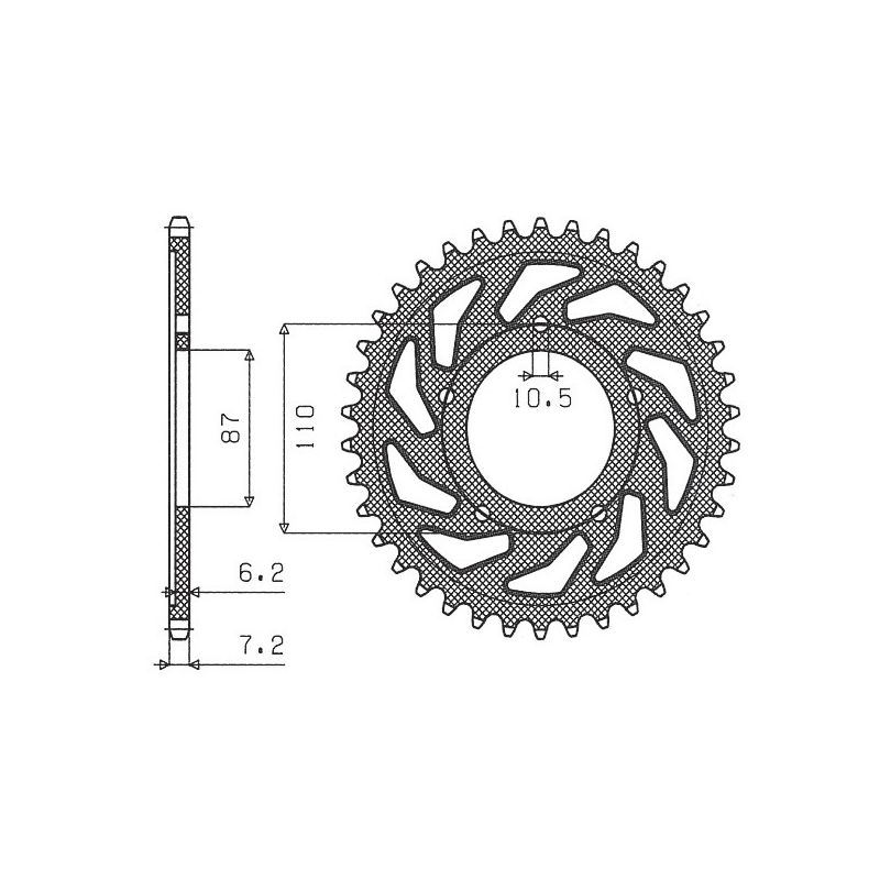 SUNSTAR ZĘBATKA TYLNA 828 46 SUZUKI BANDIT GSF 400 (JTR807.46) (ŁAŃ