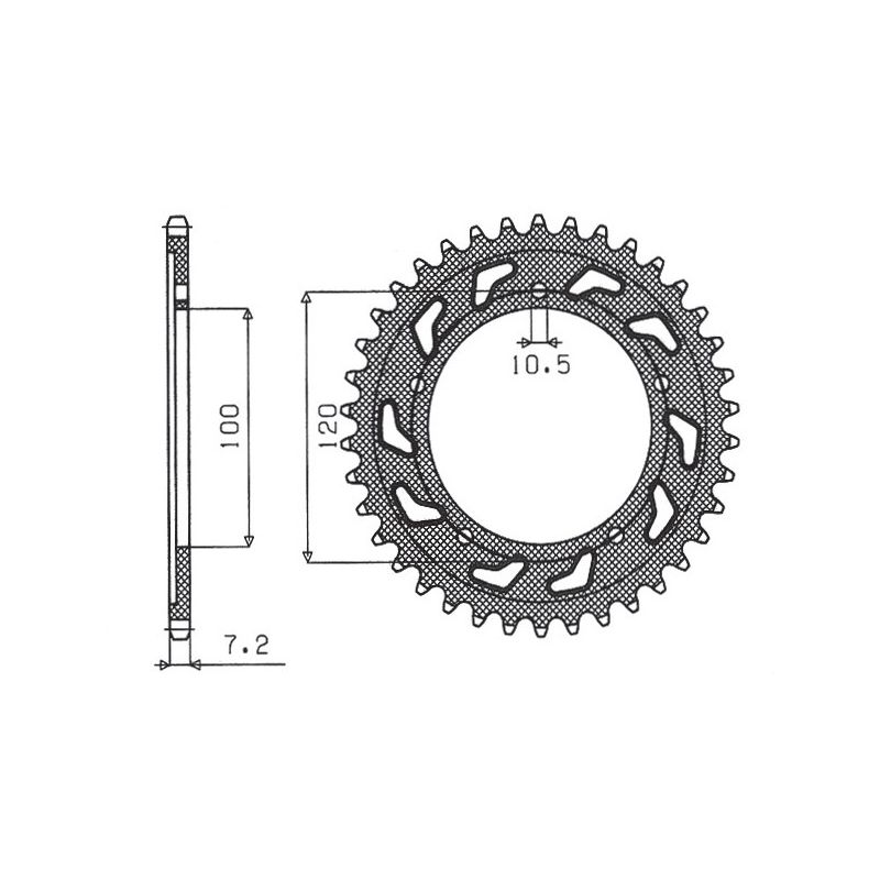 SUNSTAR ZĘBATKA TYLNA 4447 41 / 4363 41 APRILIA RSV 1000 04-15, TUONO