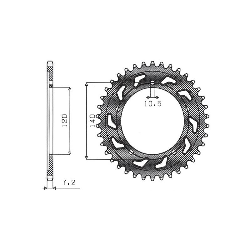 SUNSTAR ZĘBATKA TYLNA 4398 44 SUZUKI/TRIUMPH (JTR1792.44)* (ŁAŃC.52