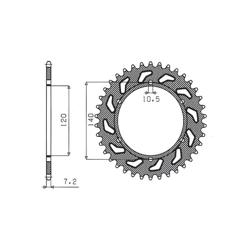 SUNSTAR ZĘBATKA TYLNA 5301 39 KAWASAKI ZR 750 ZEPHYR 91-99,W 650 99-0