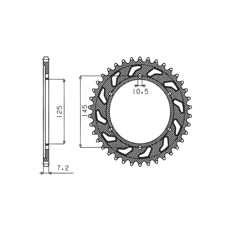 SUNSTAR ZĘBATKA TYLNA 869 43 YAMAHA TDM 850 99-01 (4TX) (JTR867.43) (
