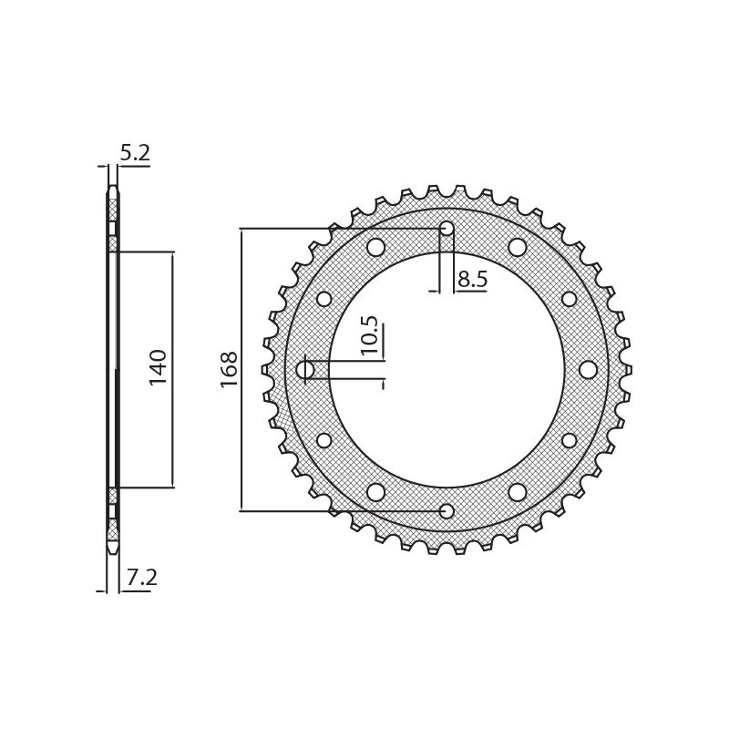 SUNSTAR ZĘBATKA TYLNA 4550 47 BMW F 800R (OTWÓR NA ŚRUBĘ 8,5MM) (J