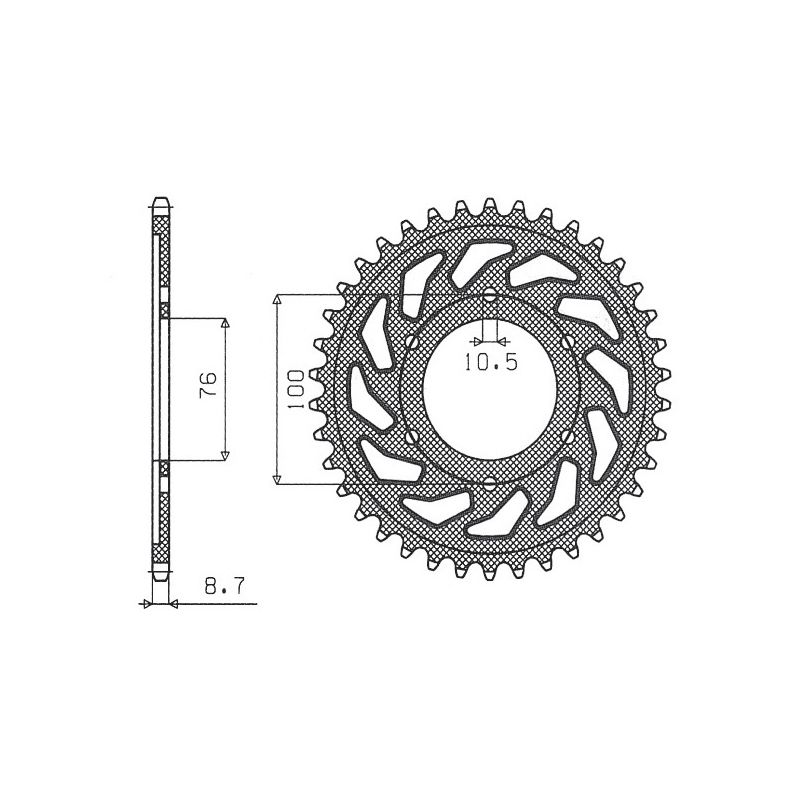 SUNSTAR ZĘBATKA TYLNA 825 45 / 816 45 SUZUKI GSXR1100, GSXR750 (92-95