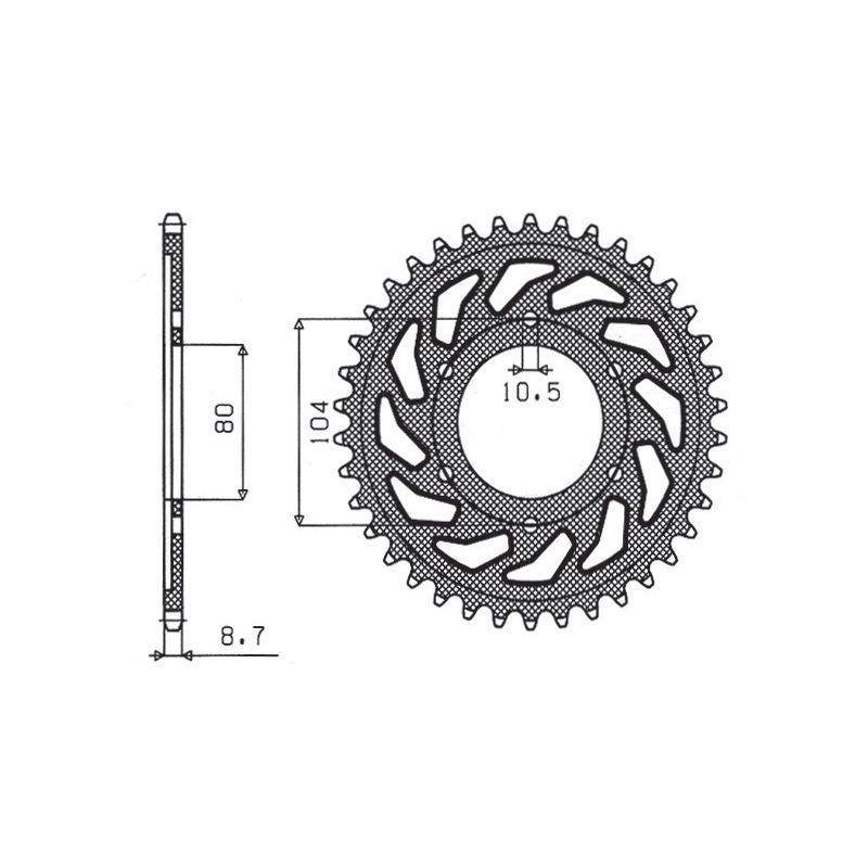 SUNSTAR ZĘBATKA TYLNA 488 42 KAWASAKI ZRX 1200 R/S 01-06, ZXR 750 91-