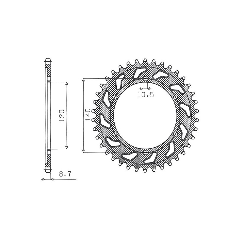 SUNSTAR ZĘBATKA TYLNA 498 48 KAWASAKI ZZR 600 (93-04) (JTR499.48) (Ł
