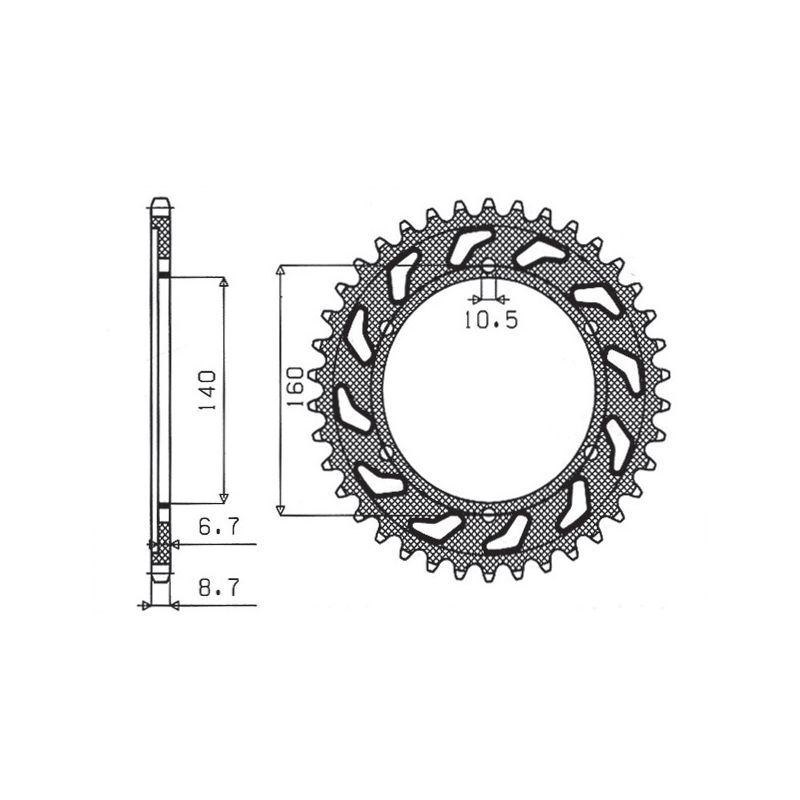 SUNSTAR ZĘBATKA TYLNA 502 48 KAWASAKI GPX 750R, GPZ 750/900/1100, ZRX