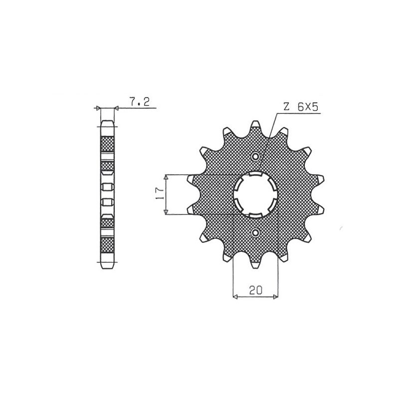 SUNSTAR ZĘBATKA PRZEDNIA 2037 17 HONDA XLR 125 CBR 125 (+2), CLR 125 