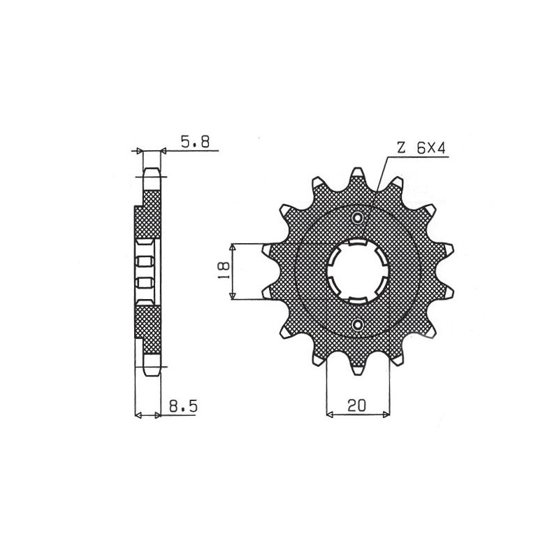 SUNSTAR ZĘBATKA PRZEDNIA 2046 14 HONDA CMX 250`87-`05 (JTF270.14) (Ł