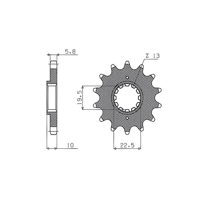 SUNSTAR ZĘBATKA PRZEDNIA 435 14 SUZUKI DRZ 400, DR 350, RM 250 (JTF43