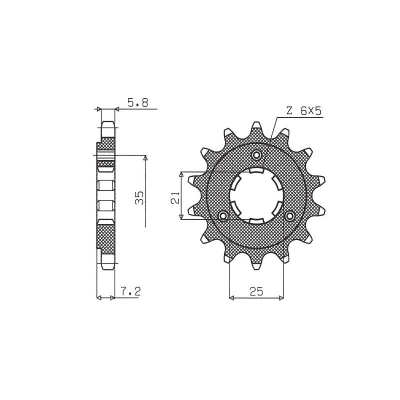 SUNSTAR ZĘBATKA PRZEDNIA 437 16 SUZUKI DR 600/650 (JTF437.16) (ŁAŃC
