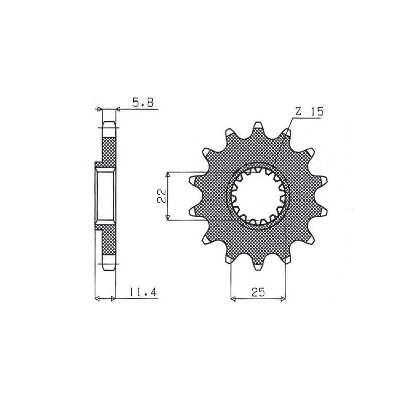SUNSTAR ZĘBATKA PRZEDNIA 1252 15 KTM LC4 400/600/620/640/690 (JTF1902