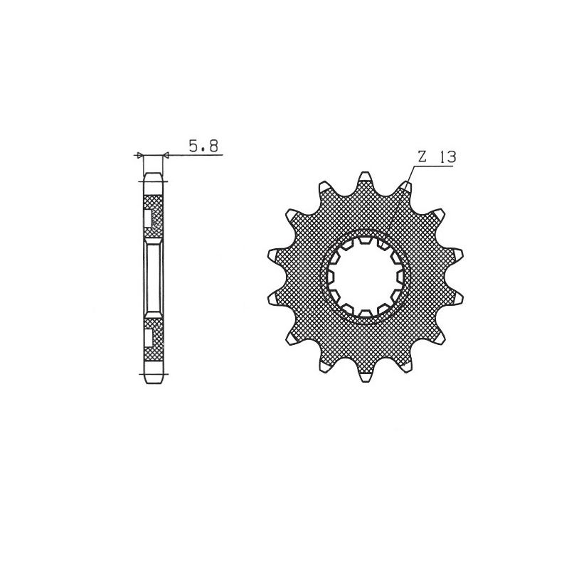 SUNSTAR ZĘBATKA PRZEDNIA 2141 13 KAWASAKI KXF 450 06-19 (JTF1565.13) 