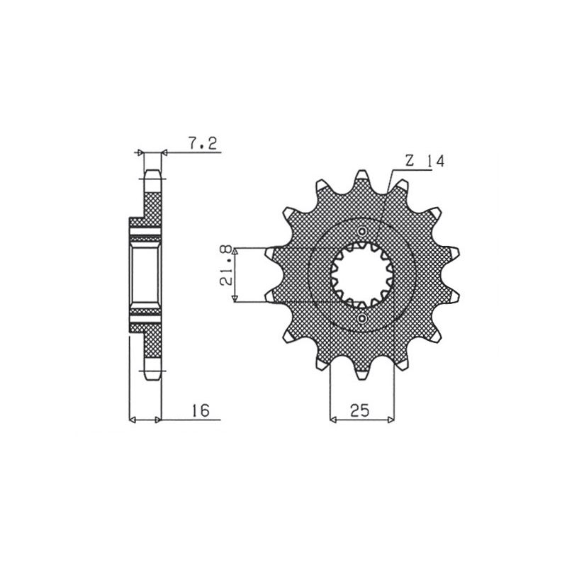 SUNSTAR ZĘBATKA PRZEDNIA 2050 14 DUCATI 796/916/944/996 (-1) (JTF740.