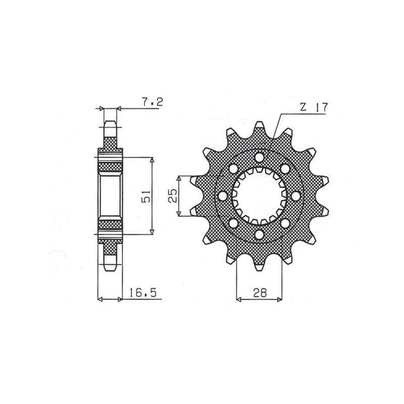 SUNSTAR ZĘBATKA PRZEDNIA 2147 16 KTM 950/990 LC8 ADVENTURE/SUPERDUKE 