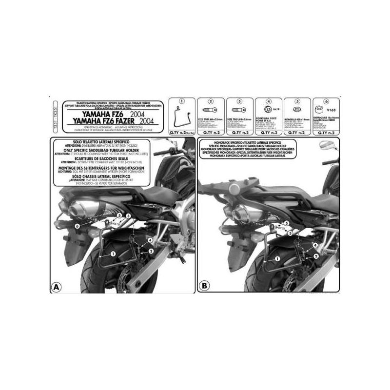 KAPPA STELAŻ POD TORBY (SAKWY) BOCZNE YAMAHA FZ6