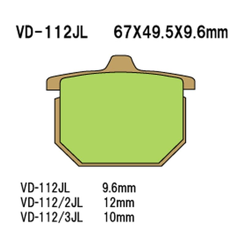 VESRAH KLOCKI HAMULCOWE KH31 / KH29 / KH30 SPIEK METALICZNY (ZŁOTE) (