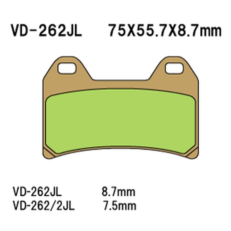 VESRAH KLOCKI HAMULCOWE KH244 SPIEK METALICZNY (ZŁOTE) (MADE IN JAPAN