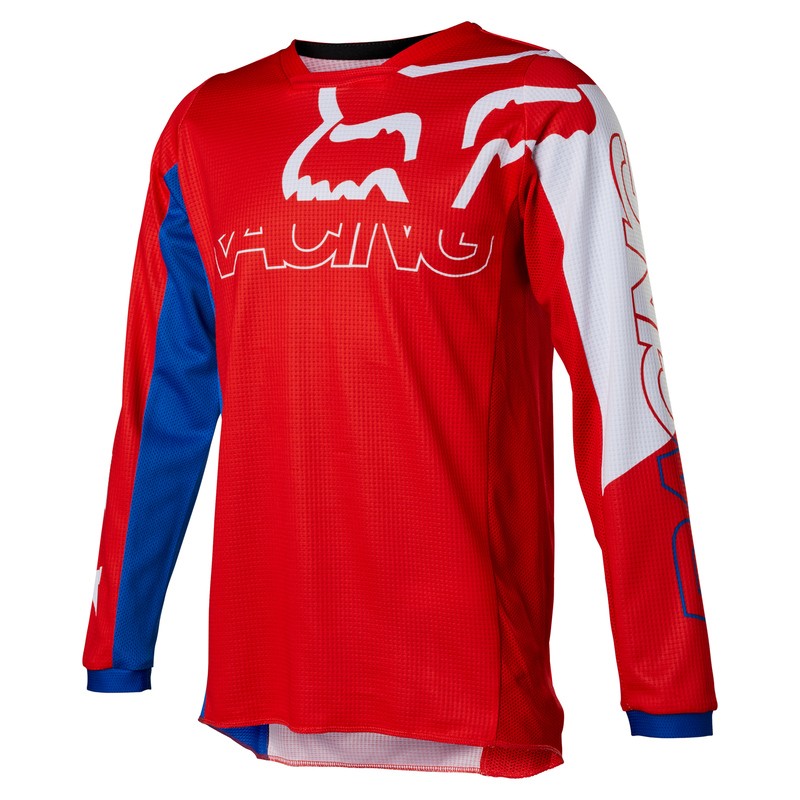 BLUZA FOX JUNIOR 180 SKEW WHITE/RED/BLUE  ENDURO CROSS