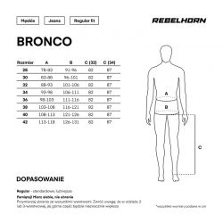 SPODNIE JEANS REBELHORN BRONCO MONOLAYER WASHED BLACK 