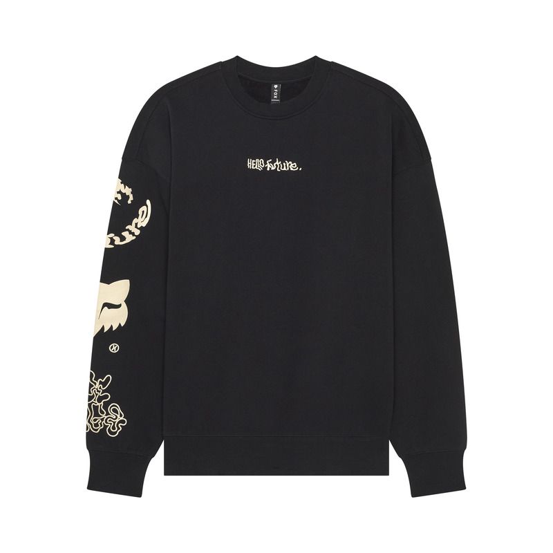 BLUZA FOX HELLO FUTURE OVERSIZED CREW BLACK  ENDURO CROSS