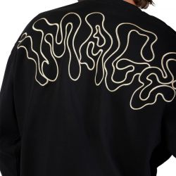 BLUZA FOX HELLO FUTURE OVERSIZED CREW BLACK  ENDURO CROSS