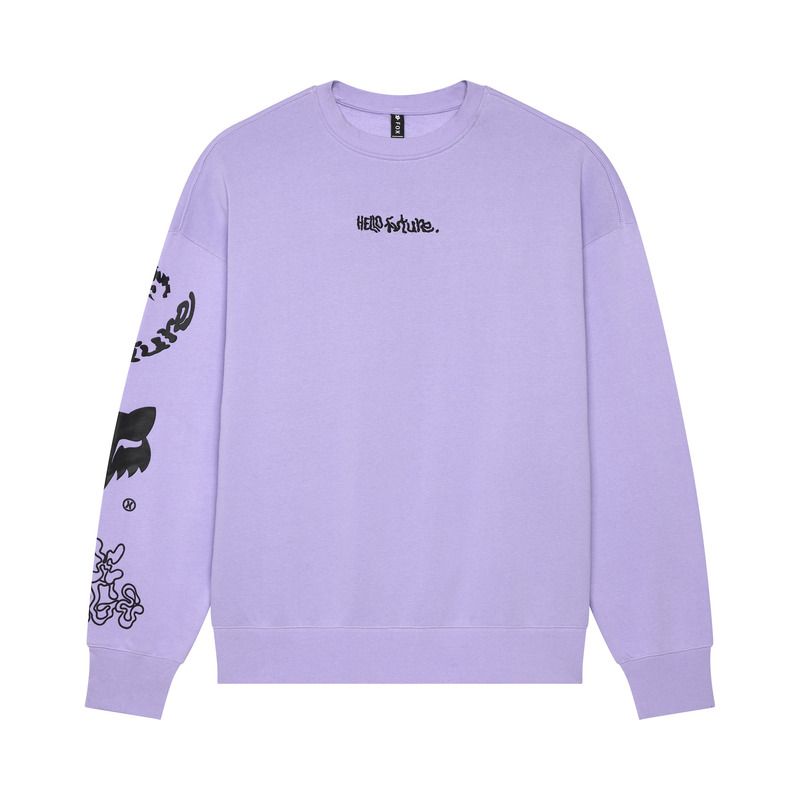 BLUZA FOX HELLO FUTURE OVERSIZED CREW LILAC  ENDURO CROSS