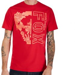 T-SHIRT FOX IMAGE SKULL PREM CARDINAL  ENDURO CROSS