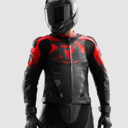 KURTKA SKÓRZANA REBELHORN INFERNO BLACK/FLUO RED 