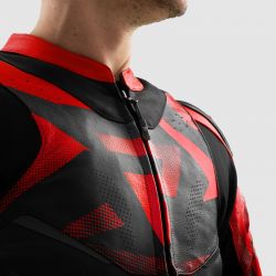 KURTKA SKÓRZANA REBELHORN INFERNO BLACK/FLUO RED 
