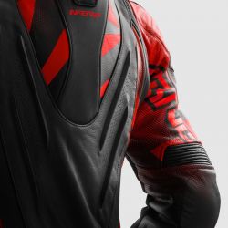 KURTKA SKÓRZANA REBELHORN INFERNO BLACK/FLUO RED 
