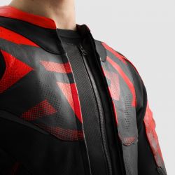 KURTKA SKÓRZANA REBELHORN INFERNO BLACK/FLUO RED 