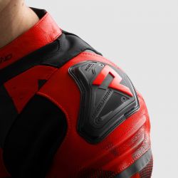 KURTKA SKÓRZANA REBELHORN INFERNO BLACK/FLUO RED 