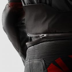 KURTKA SKÓRZANA REBELHORN INFERNO BLACK/FLUO RED 