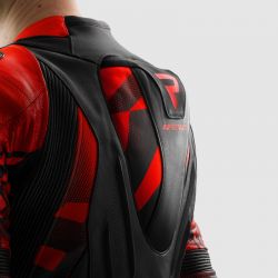 KURTKA SKÓRZANA REBELHORN INFERNO BLACK/FLUO RED 