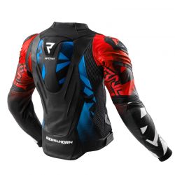 KURTKA SKÓRZANA REBELHORN INFERNO BLACK/BLUE/WHITE/RED 