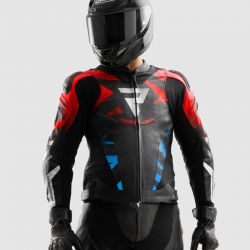 KURTKA SKÓRZANA REBELHORN INFERNO BLACK/BLUE/WHITE/RED 