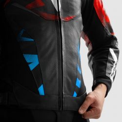 KURTKA SKÓRZANA REBELHORN INFERNO BLACK/BLUE/WHITE/RED 