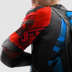 KURTKA SKÓRZANA REBELHORN INFERNO BLACK/BLUE/WHITE/RED 
