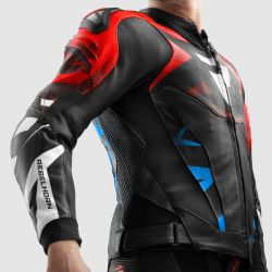 KURTKA SKÓRZANA REBELHORN INFERNO BLACK/BLUE/WHITE/RED 