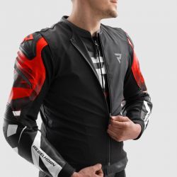 KURTKA SKÓRZANA REBELHORN INFERNO BLACK/BLUE/WHITE/RED 