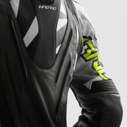 KURTKA SKÓRZANA REBELHORN INFERNO BLACK/WHITE/FLUO YELLOW 