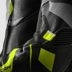 KURTKA SKÓRZANA REBELHORN INFERNO BLACK/WHITE/FLUO YELLOW 