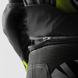 KURTKA SKÓRZANA REBELHORN INFERNO BLACK/WHITE/FLUO YELLOW 