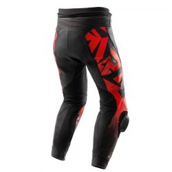 SPODNIE SKÓRZANE REBELHORN INFERNO BLACK/FLUO RED 