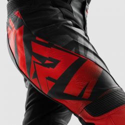SPODNIE SKÓRZANE REBELHORN INFERNO BLACK/FLUO RED 