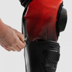 SPODNIE SKÓRZANE REBELHORN INFERNO BLACK/FLUO RED 