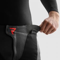 SPODNIE SKÓRZANE REBELHORN INFERNO BLACK/FLUO RED 
