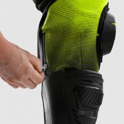 SPODNIE SKÓRZANE REBELHORN INFERNO BLACK/WHITE/FLUO YELLOW 